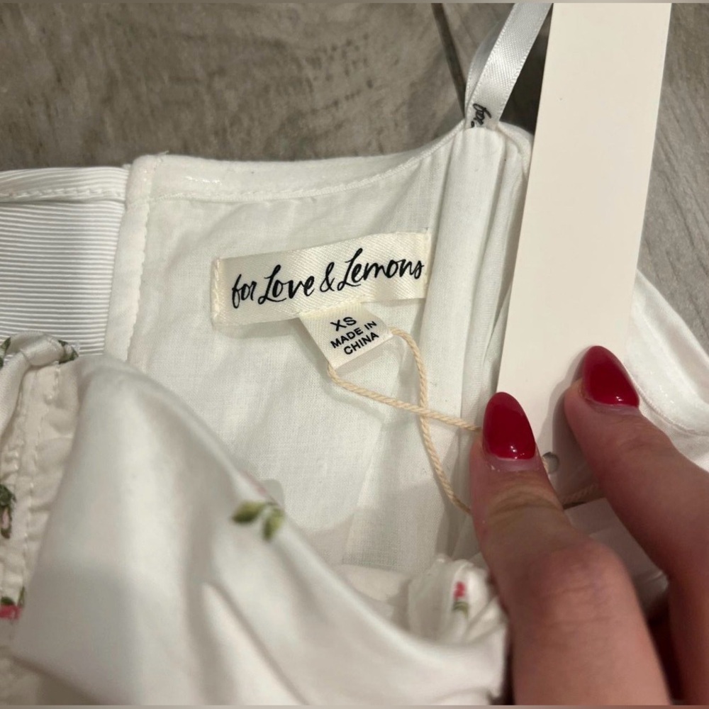 For Love & Lemons Rosebud corset mini dress in white Size XS NWT - Picture 6 of 6
